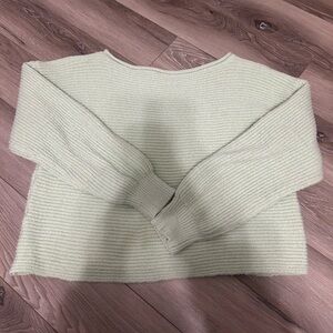 lime green off the shoulder sweater